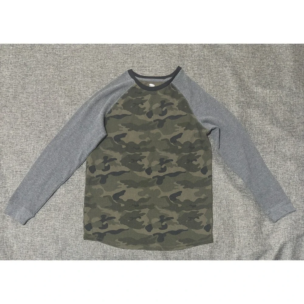 Old Navy Boys XXL (18) Thermal Shirt Camo Raglan Long Sleeve